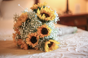 Wedding Picture of Flower on the bed